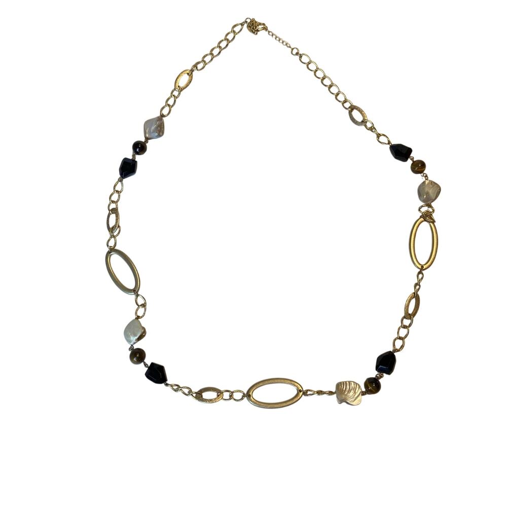 Lia Sophia Beaded Gold Tone Necklace‎